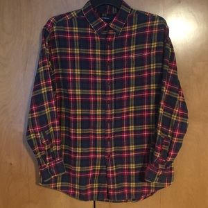 Croft & Barrow Yellow Red Blue Button-Down Flannel